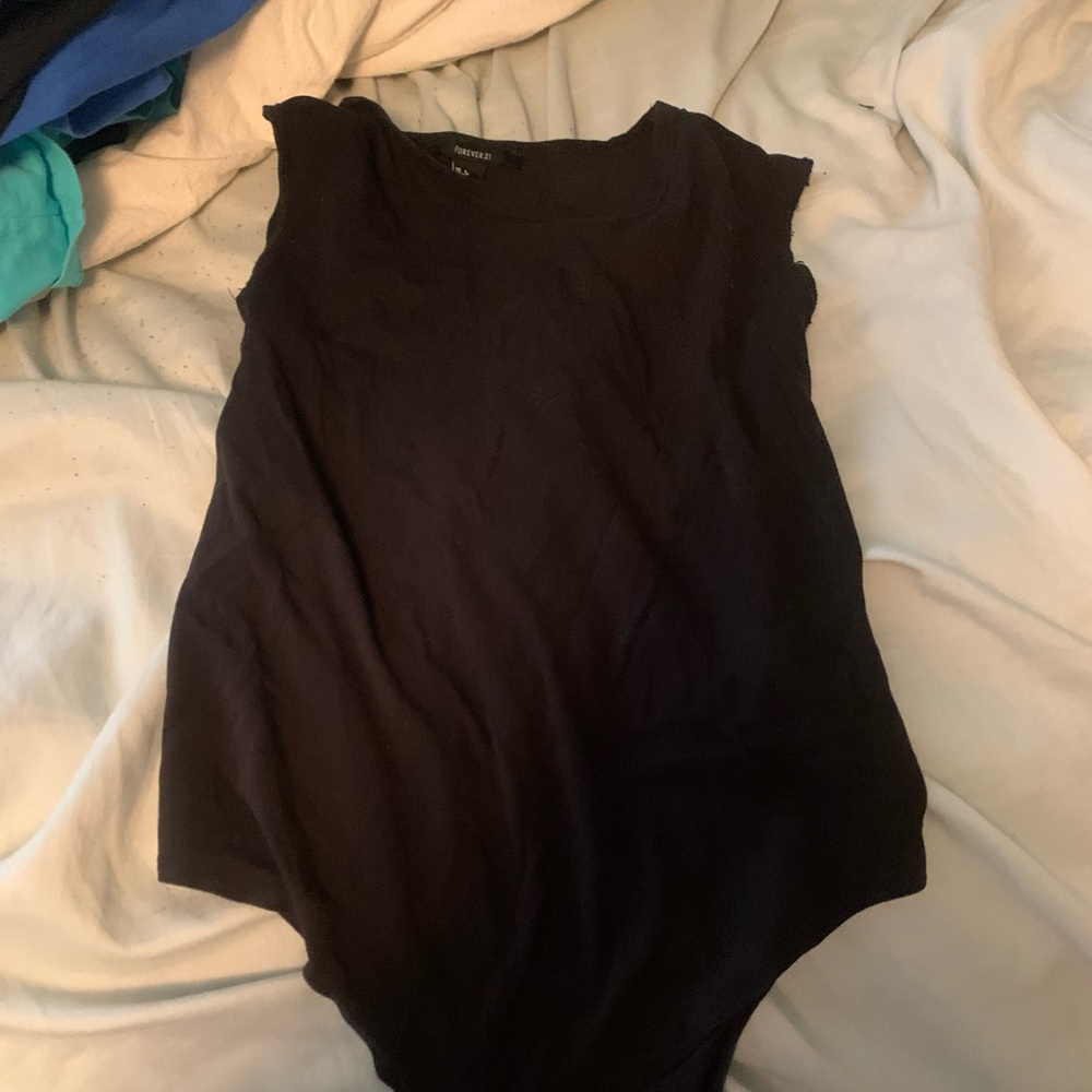 forever 21 black sleeveless bodysuit, worn once